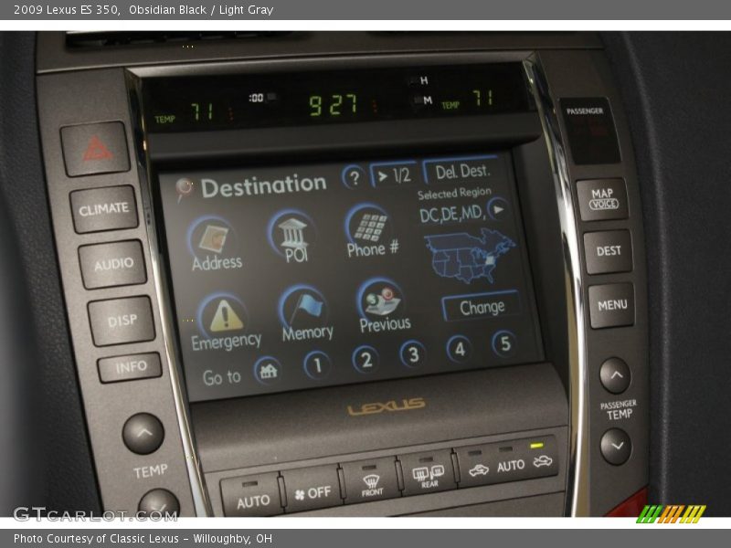 Obsidian Black / Light Gray 2009 Lexus ES 350