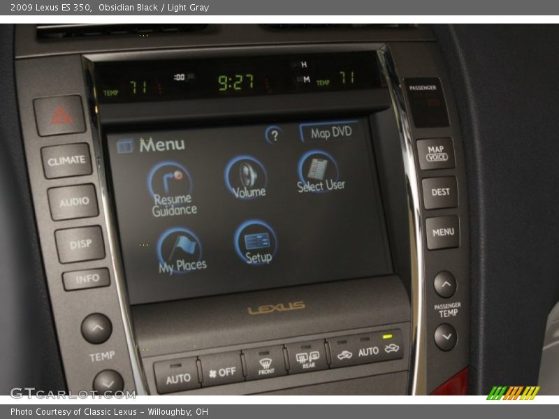 Obsidian Black / Light Gray 2009 Lexus ES 350