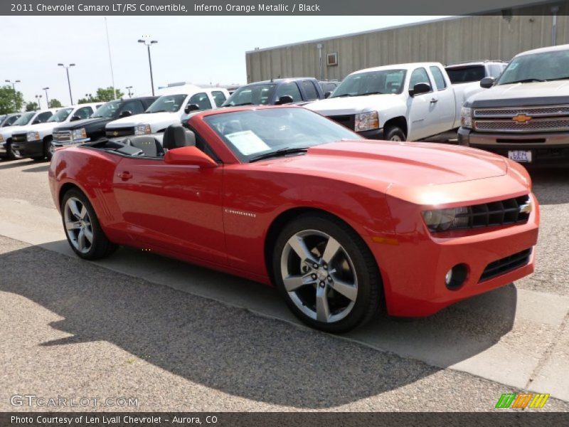 Inferno Orange Metallic / Black 2011 Chevrolet Camaro LT/RS Convertible
