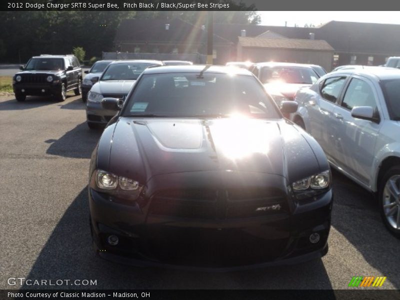 Pitch Black / Black/Super Bee Stripes 2012 Dodge Charger SRT8 Super Bee