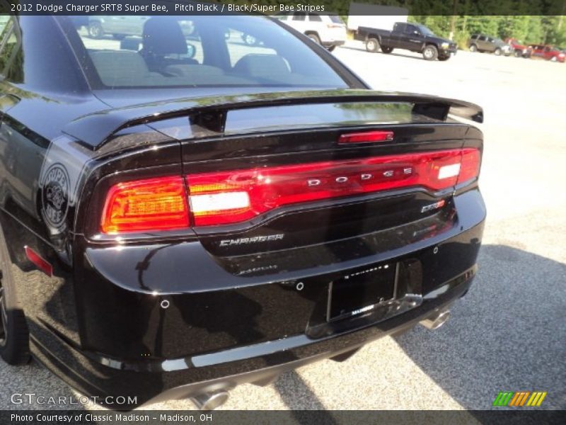 Pitch Black / Black/Super Bee Stripes 2012 Dodge Charger SRT8 Super Bee