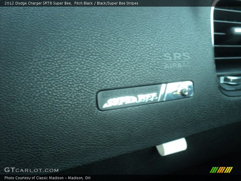 Pitch Black / Black/Super Bee Stripes 2012 Dodge Charger SRT8 Super Bee