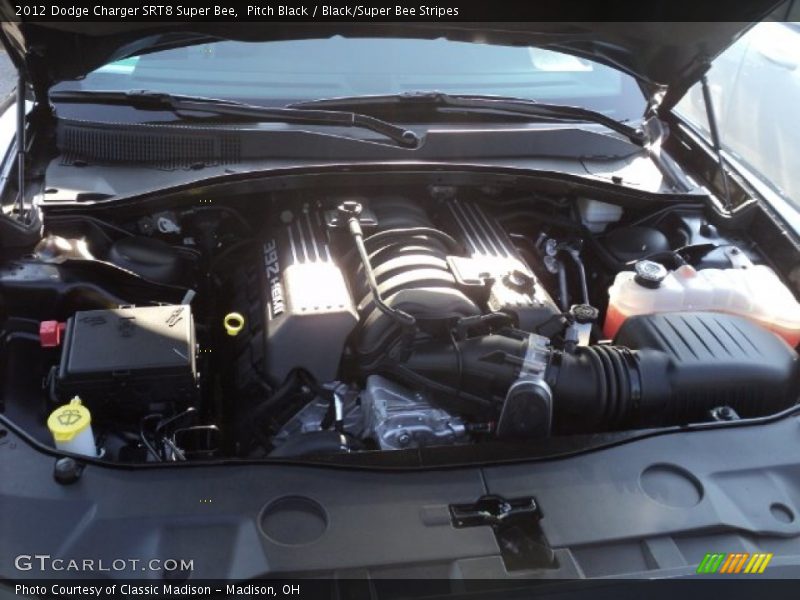 Pitch Black / Black/Super Bee Stripes 2012 Dodge Charger SRT8 Super Bee