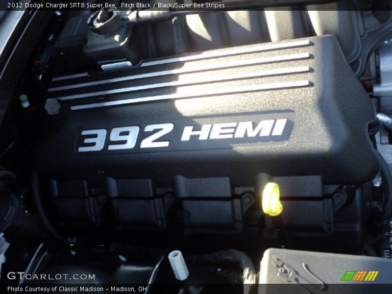 Pitch Black / Black/Super Bee Stripes 2012 Dodge Charger SRT8 Super Bee