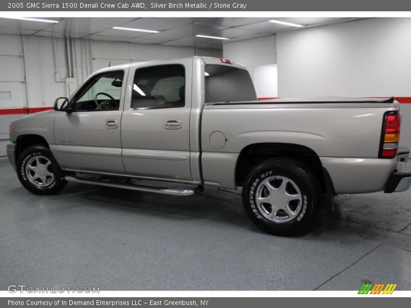Silver Birch Metallic / Stone Gray 2005 GMC Sierra 1500 Denali Crew Cab AWD