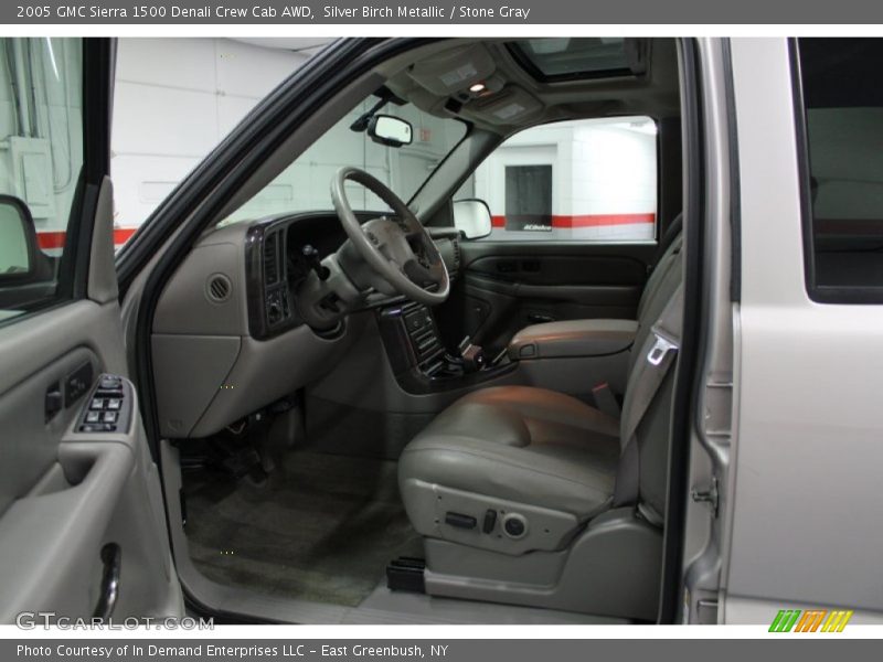 Silver Birch Metallic / Stone Gray 2005 GMC Sierra 1500 Denali Crew Cab AWD