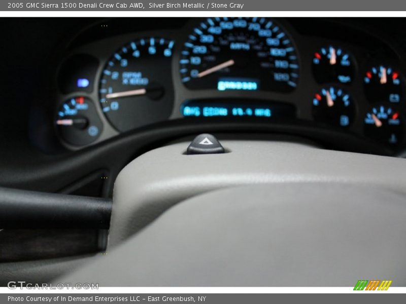 Silver Birch Metallic / Stone Gray 2005 GMC Sierra 1500 Denali Crew Cab AWD