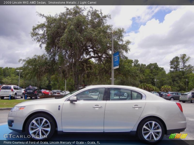 Smokestone Metallic / Light Camel 2009 Lincoln MKS AWD Sedan