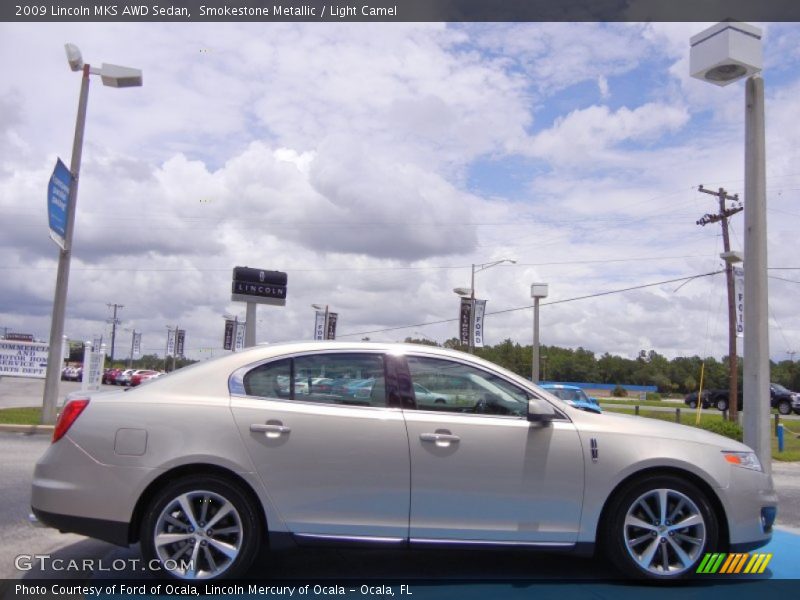 Smokestone Metallic / Light Camel 2009 Lincoln MKS AWD Sedan