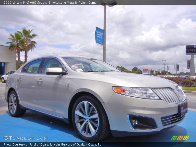 Smokestone Metallic / Light Camel 2009 Lincoln MKS AWD Sedan