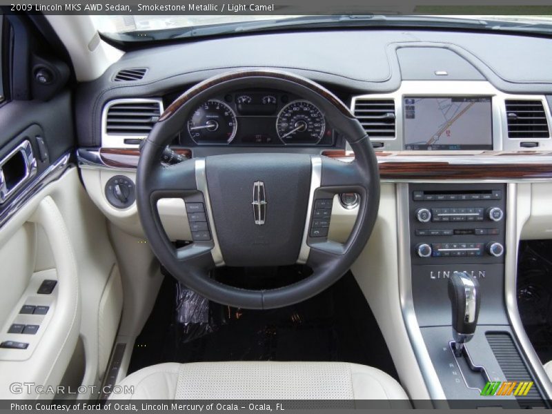 Smokestone Metallic / Light Camel 2009 Lincoln MKS AWD Sedan