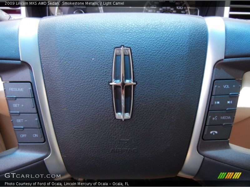 Smokestone Metallic / Light Camel 2009 Lincoln MKS AWD Sedan