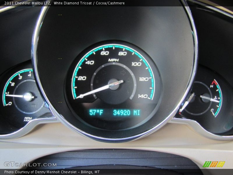 White Diamond Tricoat / Cocoa/Cashmere 2011 Chevrolet Malibu LTZ