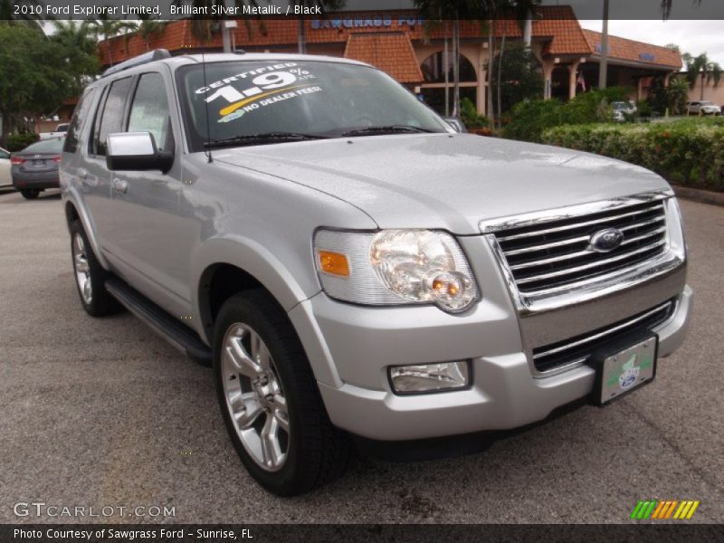 Brilliant Silver Metallic / Black 2010 Ford Explorer Limited