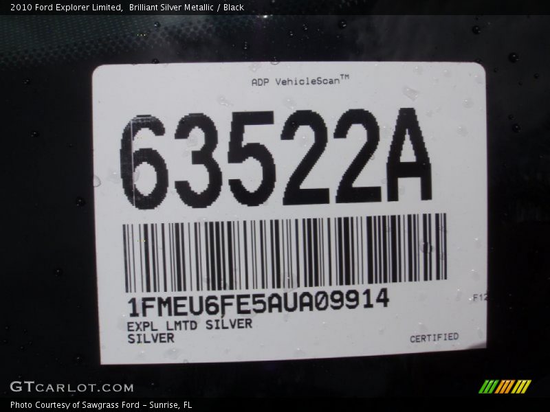 Brilliant Silver Metallic / Black 2010 Ford Explorer Limited