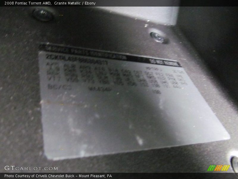 Granite Metallic / Ebony 2008 Pontiac Torrent AWD