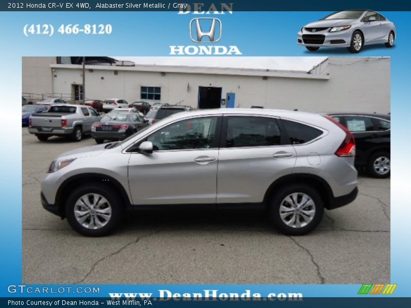 Alabaster Silver Metallic / Gray 2012 Honda CR-V EX 4WD