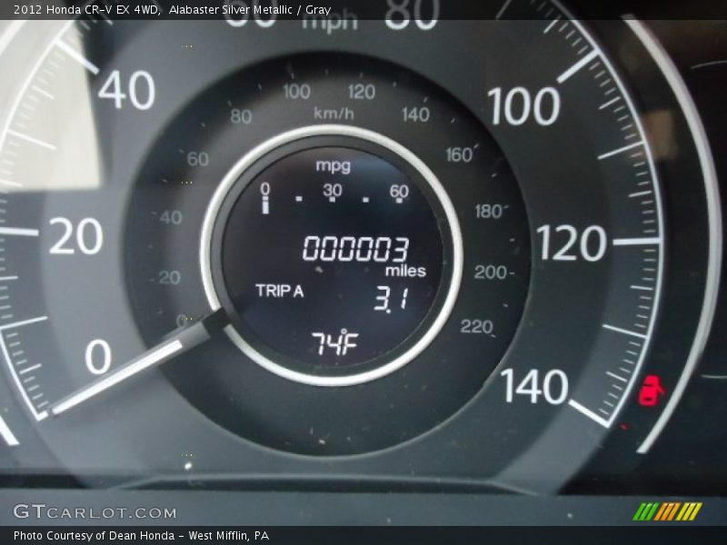 Alabaster Silver Metallic / Gray 2012 Honda CR-V EX 4WD