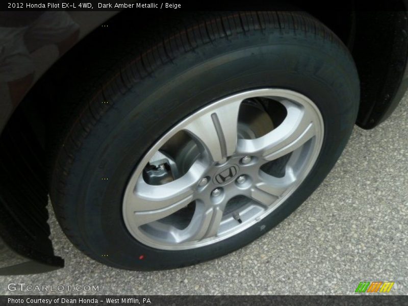 Dark Amber Metallic / Beige 2012 Honda Pilot EX-L 4WD