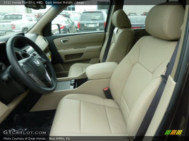Dark Amber Metallic / Beige 2012 Honda Pilot EX-L 4WD