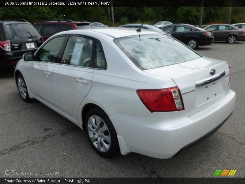 Satin White Pearl / Ivory 2009 Subaru Impreza 2.5i Sedan