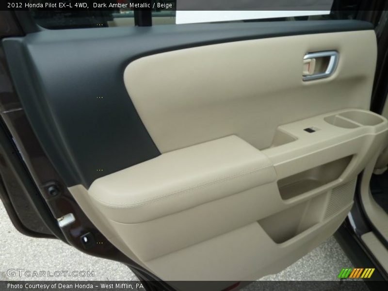 Dark Amber Metallic / Beige 2012 Honda Pilot EX-L 4WD