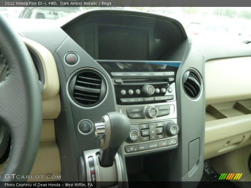 Dark Amber Metallic / Beige 2012 Honda Pilot EX-L 4WD