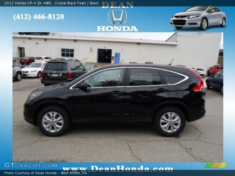 Crystal Black Pearl / Black 2012 Honda CR-V EX 4WD