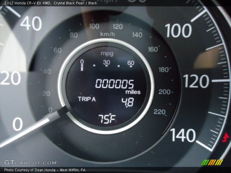 Crystal Black Pearl / Black 2012 Honda CR-V EX 4WD