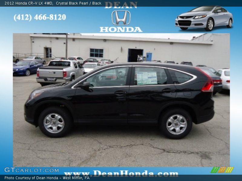 Crystal Black Pearl / Black 2012 Honda CR-V LX 4WD