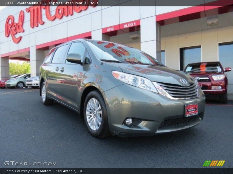 Cypress Green Pearl / Bisque 2011 Toyota Sienna XLE