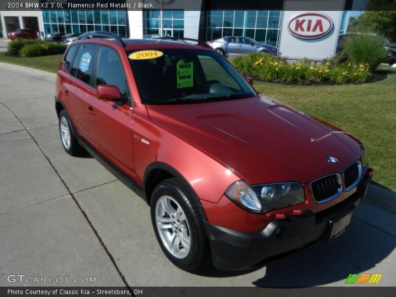 Flamenco Red Metallic / Black 2004 BMW X3 3.0i