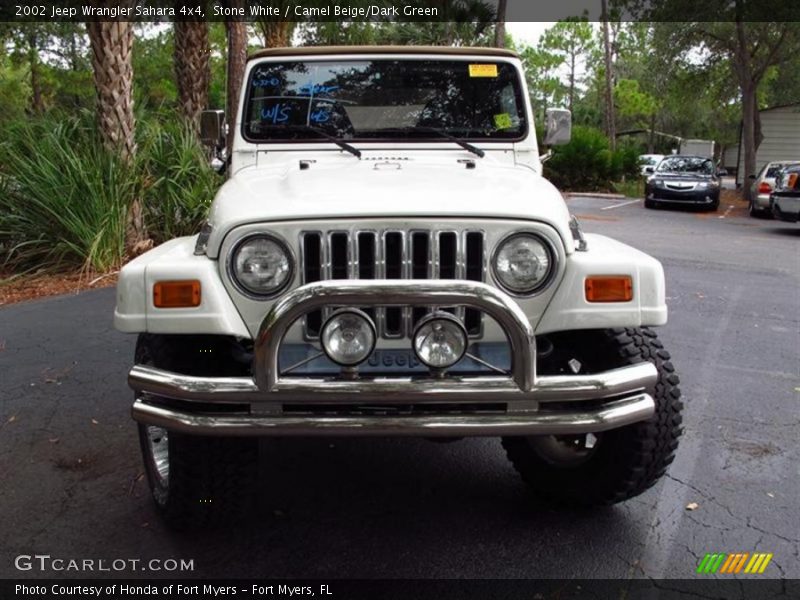 Stone White / Camel Beige/Dark Green 2002 Jeep Wrangler Sahara 4x4
