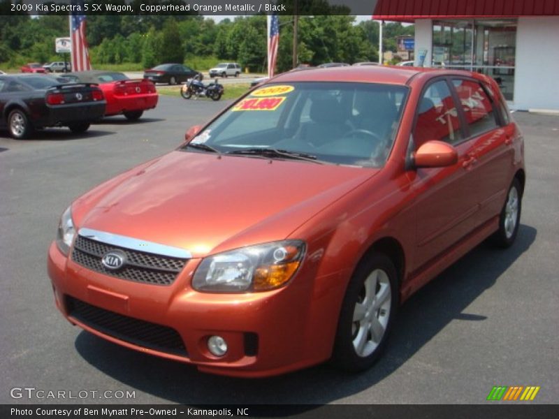 Copperhead Orange Metallic / Black 2009 Kia Spectra 5 SX Wagon