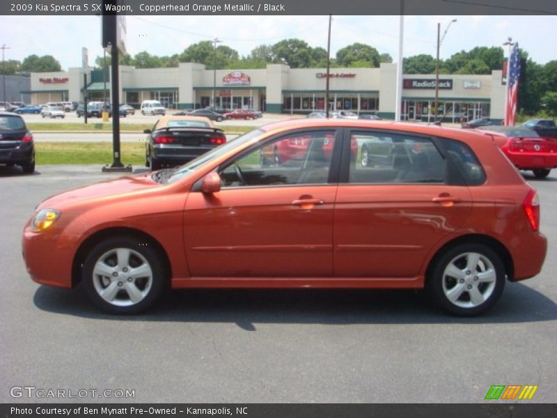 Copperhead Orange Metallic / Black 2009 Kia Spectra 5 SX Wagon
