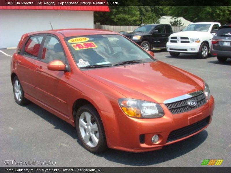 Copperhead Orange Metallic / Black 2009 Kia Spectra 5 SX Wagon