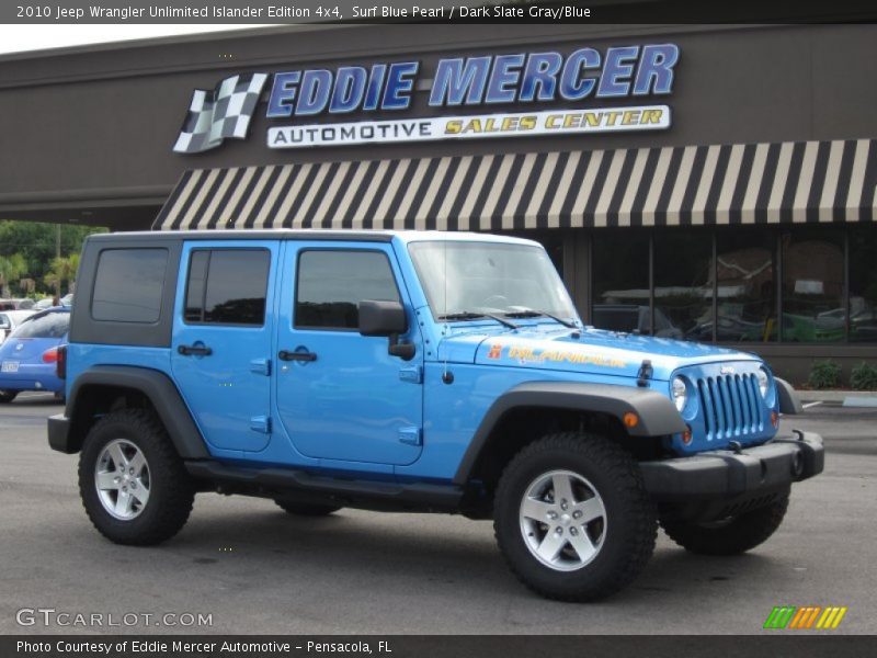 Surf Blue Pearl / Dark Slate Gray/Blue 2010 Jeep Wrangler Unlimited Islander Edition 4x4