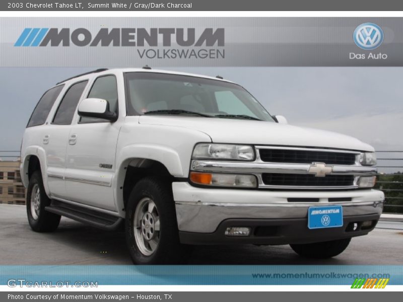 Summit White / Gray/Dark Charcoal 2003 Chevrolet Tahoe LT