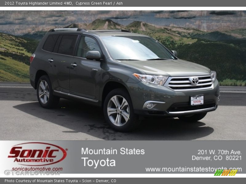 Cypress Green Pearl / Ash 2012 Toyota Highlander Limited 4WD