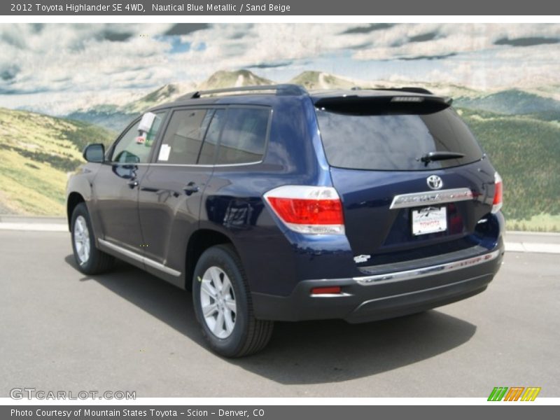 Nautical Blue Metallic / Sand Beige 2012 Toyota Highlander SE 4WD