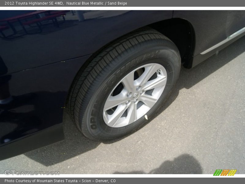 Nautical Blue Metallic / Sand Beige 2012 Toyota Highlander SE 4WD
