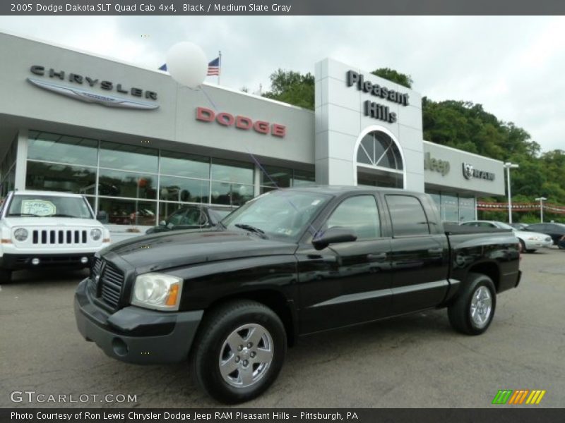 Black / Medium Slate Gray 2005 Dodge Dakota SLT Quad Cab 4x4