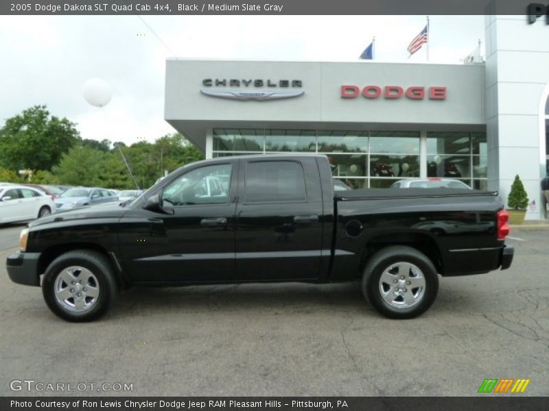 Black / Medium Slate Gray 2005 Dodge Dakota SLT Quad Cab 4x4