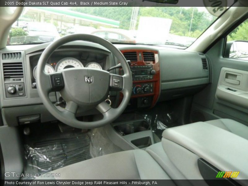 Black / Medium Slate Gray 2005 Dodge Dakota SLT Quad Cab 4x4