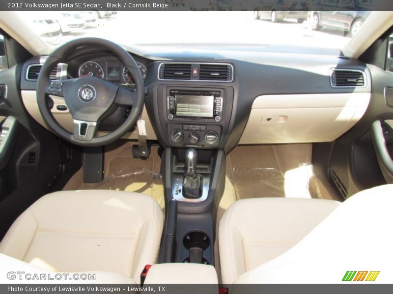 Black / Cornsilk Beige 2012 Volkswagen Jetta SE Sedan