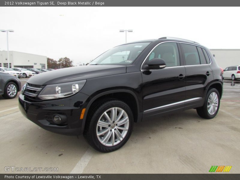 Deep Black Metallic / Beige 2012 Volkswagen Tiguan SE