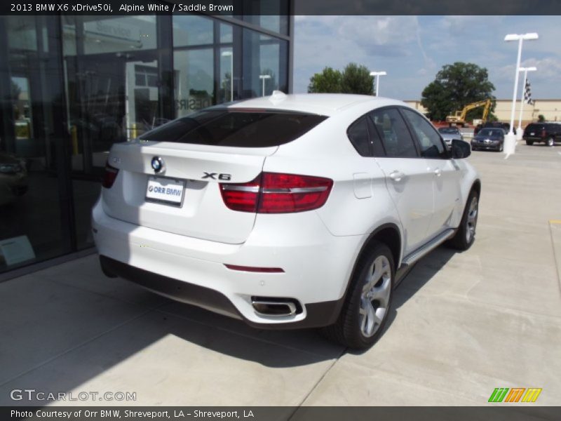 Alpine White / Saddle Brown 2013 BMW X6 xDrive50i