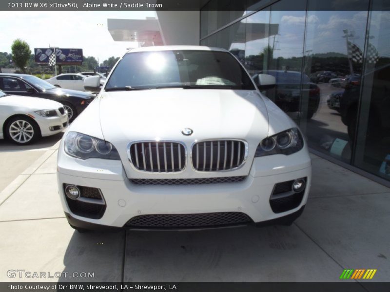Alpine White / Saddle Brown 2013 BMW X6 xDrive50i