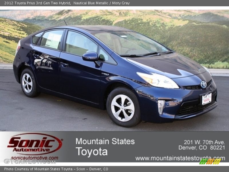 Nautical Blue Metallic / Misty Gray 2012 Toyota Prius 3rd Gen Two Hybrid