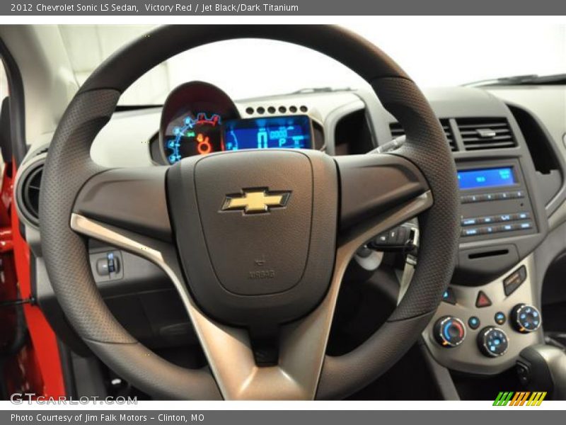 Victory Red / Jet Black/Dark Titanium 2012 Chevrolet Sonic LS Sedan